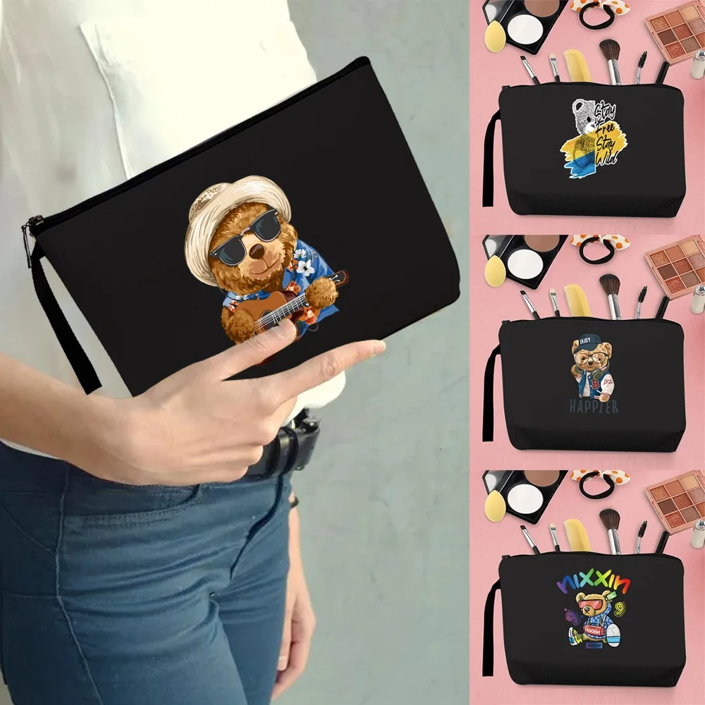 

Women Make Up Organizers Storage Travel Toiletry Clutch Bag Wedding Party Cosmetic Pouch Purse Pencil Case Bear Pattern
