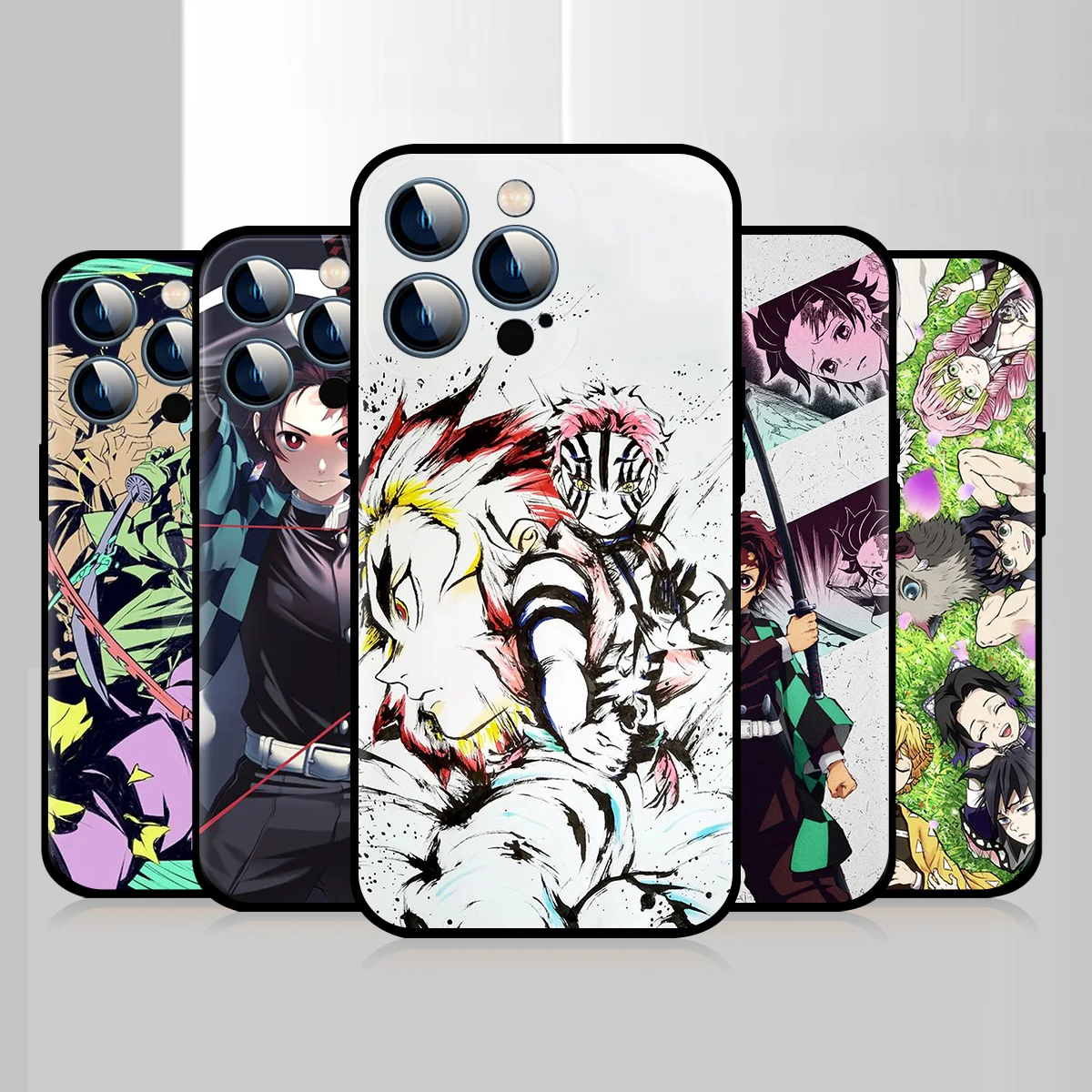

Black Soft Case For Apple iPhone 14 12 13 Mini 11 Pro Max X XS XR 7 8 Plus 6 6S SE 2020 Phone Covers Ghost Killing Blades