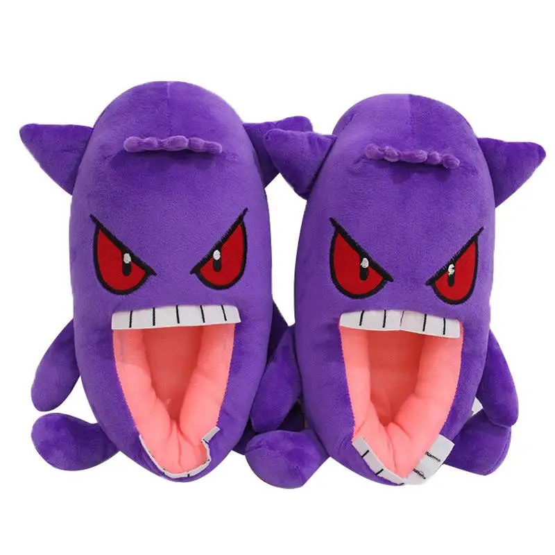 

Милые мягкие фиолетовые тапки в стиле Покемон из аниме, демон, домашние теплые тапочки, праздничный подарок для маленькой девушки