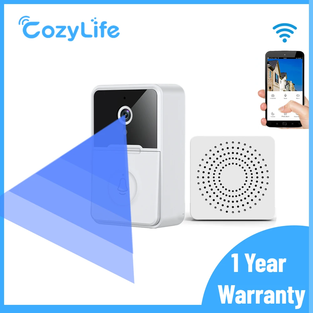 Беспроводной умный дверной звонок, видеодомофон, HD ИК Ночное Видение и голосовое изменение безопасности телефона, дверной звонок, дистанционное управление через приложение, умный дом
