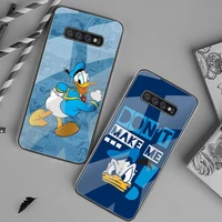 donald duck phone case tempered glass for samsung s20 ultra s7 s8 s9 s10 note 8 9 10 pro plus cover