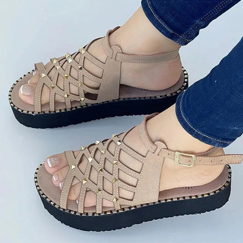 

Women Sandals Ankle Strap Summer Shoes For Women Heels Sandals Lightweight Platform Sandals Summer Flat Heeled Sandalias Mujer