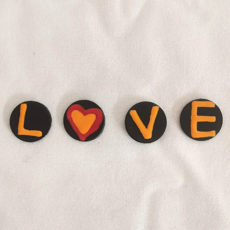 

Handmade Enamel Fridge Magnets Cute Souvenir LOVE Abstract Painting Style
