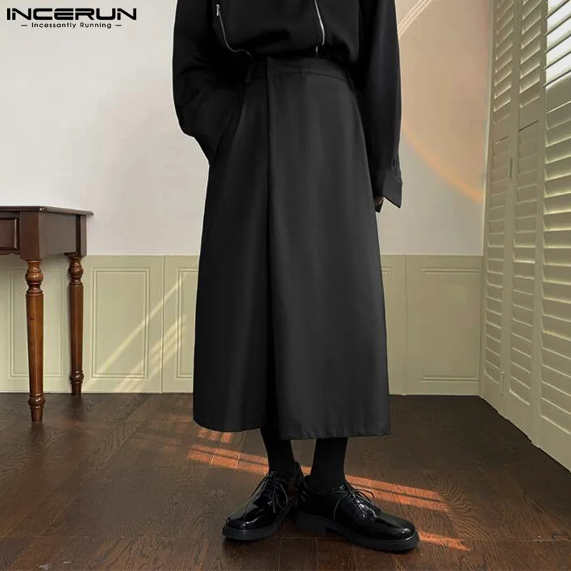 

2023 Fashion Men Irregular Pants Joggers Solid Color Wide Leg Trousers Oversize Streetwear Loose Male Skirts Pants S-5XL INCERUN