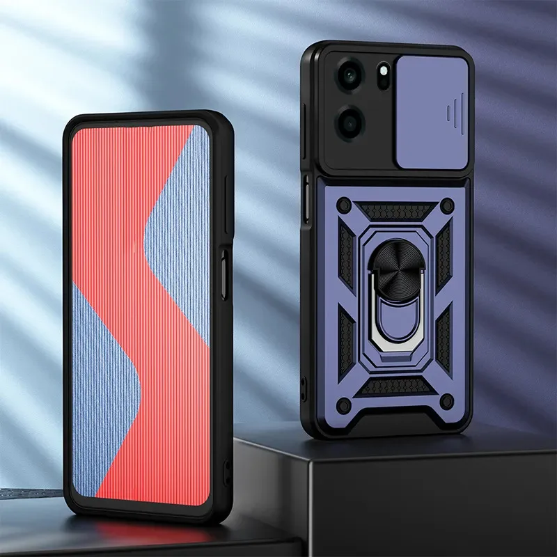 Фото Чехол Skinlee для OnePlus Nord CE6, защитный силиконовый чехол с кольцом-держателем и выдвижным окном для телефона OnePlus Nord CE6 №5