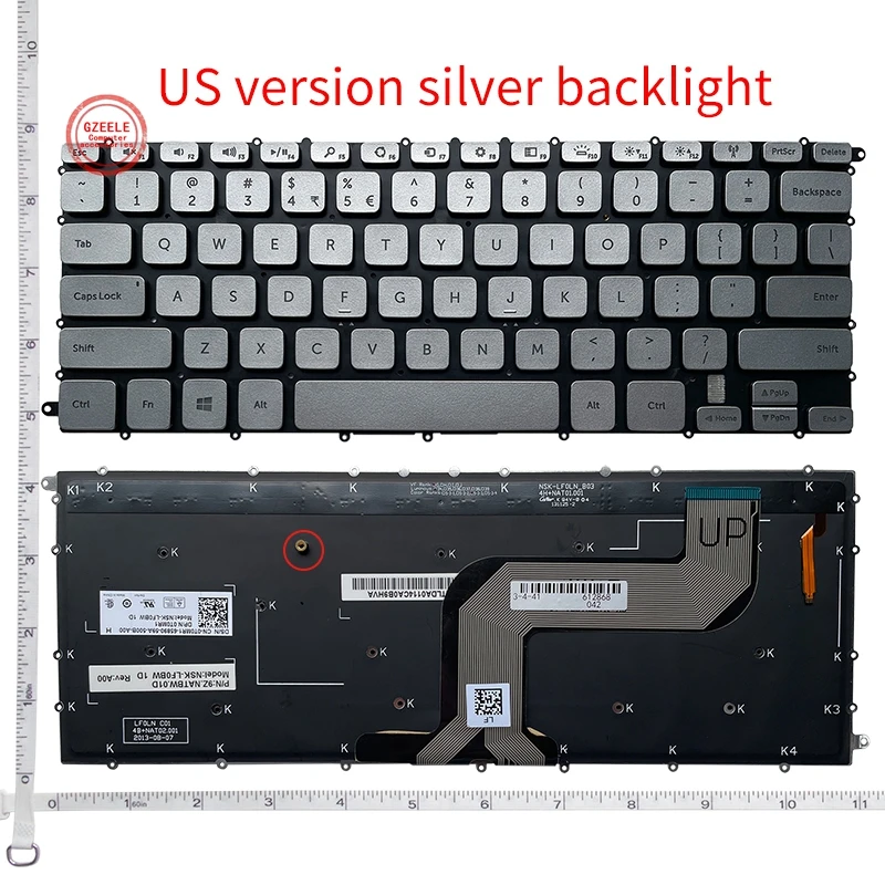

GZEELE US NEW Keyboard for Dell Inspiron 7437 N7437 14 7000 P42G US Laptop Keyboard Backlight English layout silver color