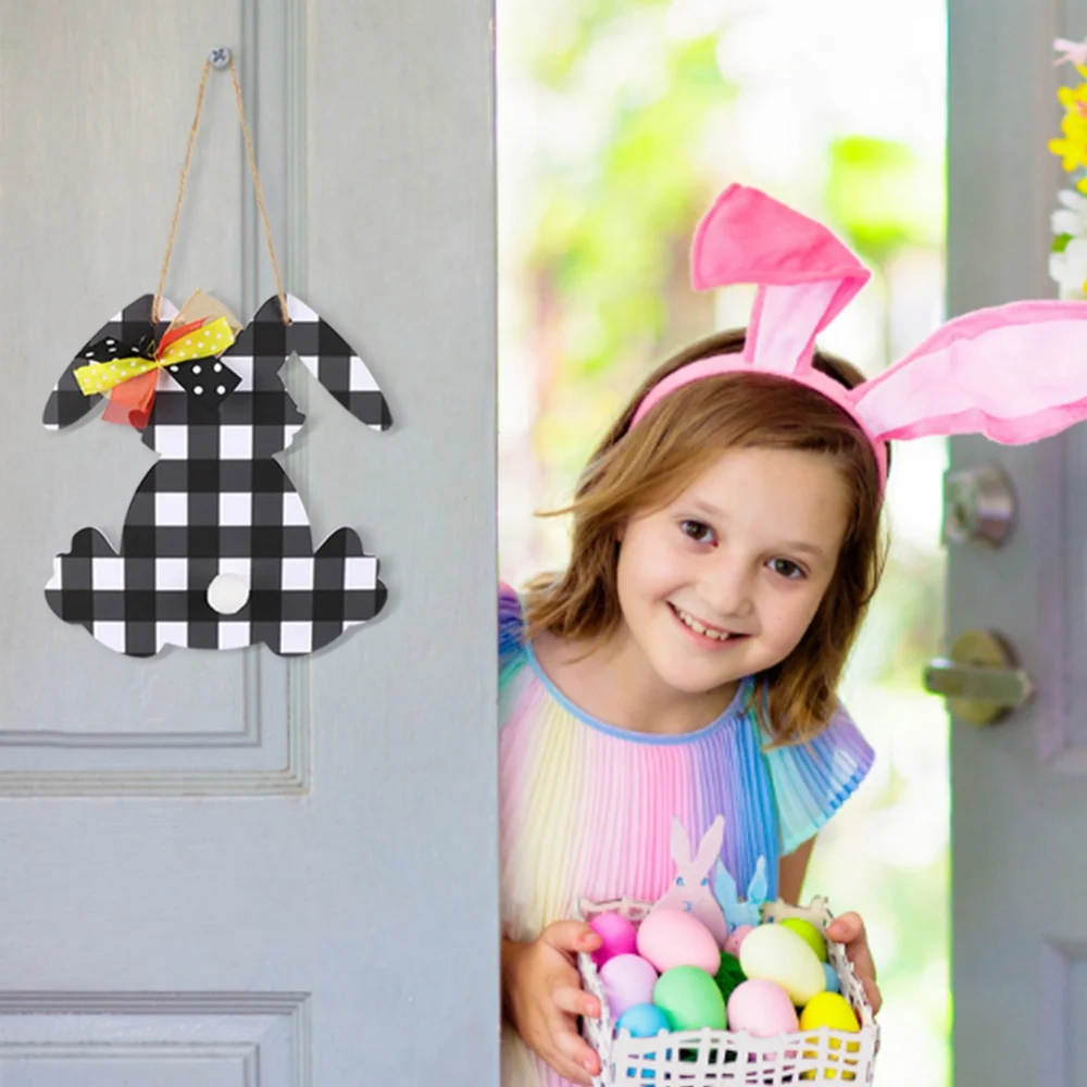 

PVC Wood Easter Bunny Silhouette Rustic Wood Easter Bunny Sign Home Decoration