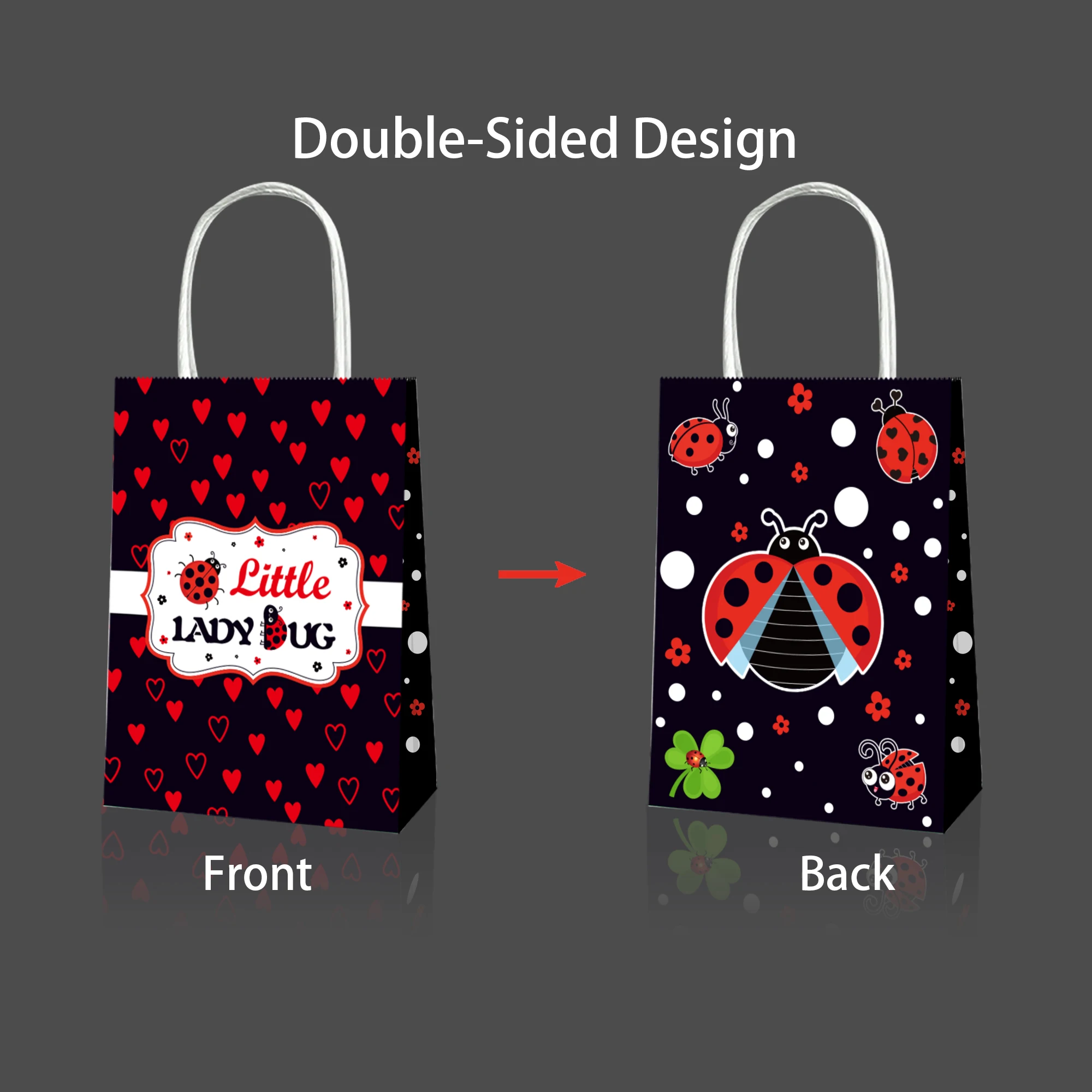 BD063 12 шт. портативная упаковка для вечеринки в стиле джунглей божьей коровки