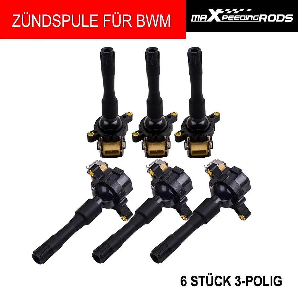 

Черные катушки зажигания 6 шт. для BMW E36 E39 E46 323i 325Ci X5 2.5L UF300 1748017 для E36 E39 E46 323i 325Ci X5 2.5L UF300 UF354