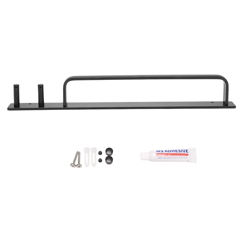 

HOT SALE Towel Holder Without Drilling,Tea Towel Rail Aluminum Matt Black,Adhesive Bath Towel Holder For The Bathroom And Kitche