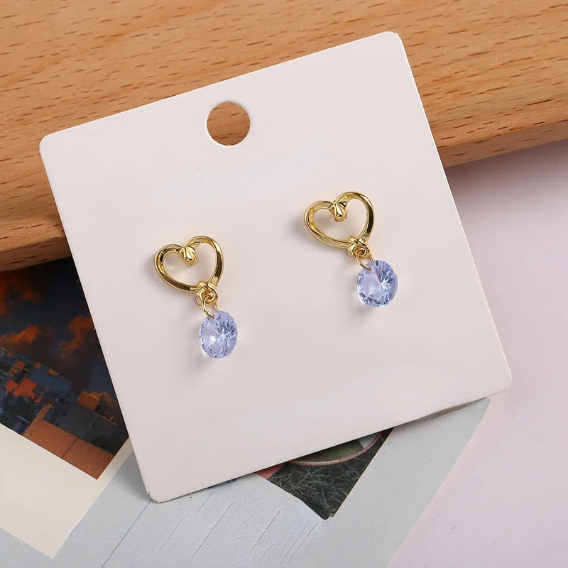 

European and American Fashion New Love Hollow Out Zircon Earrings for Women and Jewelry Banquet Party Gifts Commemorative