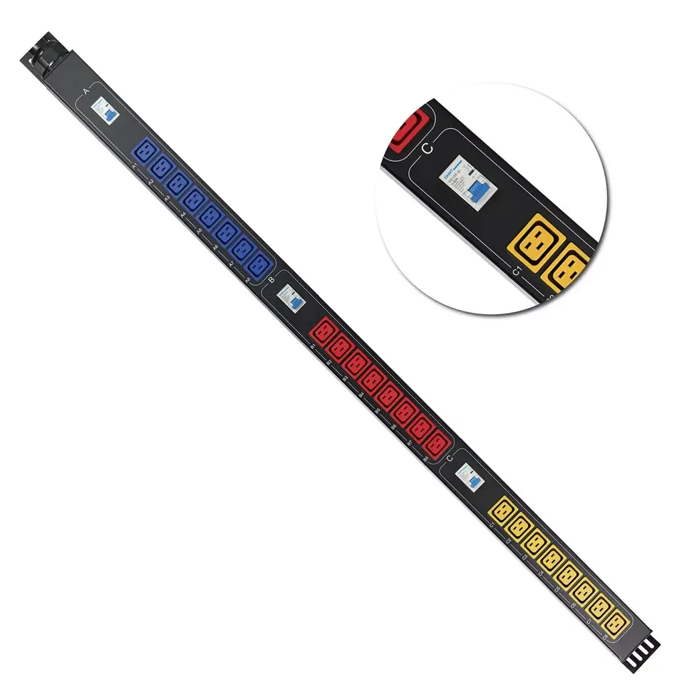 

3phase Vertical Circuit Breaker 415Vto 208v /480V to 277V C19 24 port Power Distribution Unit Hight power PDU