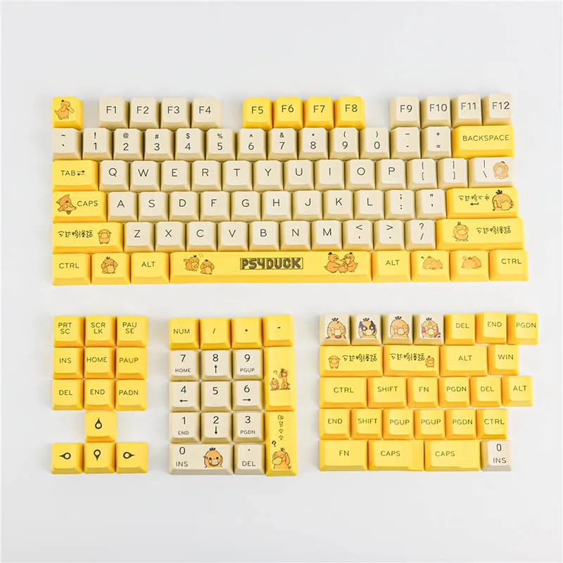 

Kawaii Pokemon Psyduck Мультфильм Oem высота Pbt Сублимация механическая клавиатура Keycap изысканный Аниме периферийные подарок