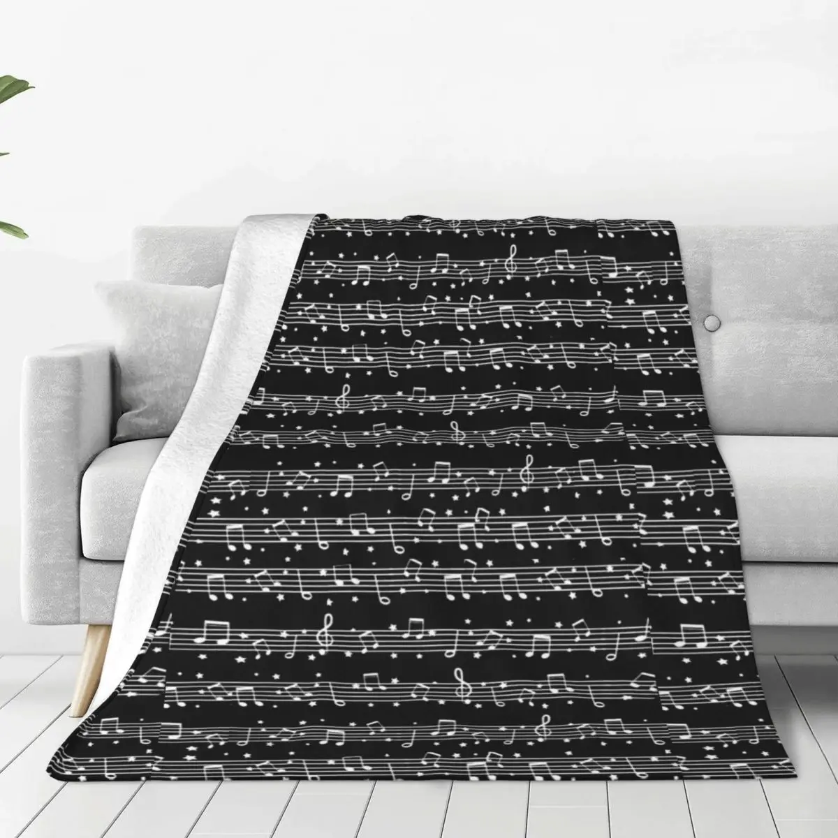 

Music Notes Soft Fleece Throw Blanket Warm and Cozy for All Seasons Comfy Microfiber Blanket for Couch Sofa Bed 40"x30"