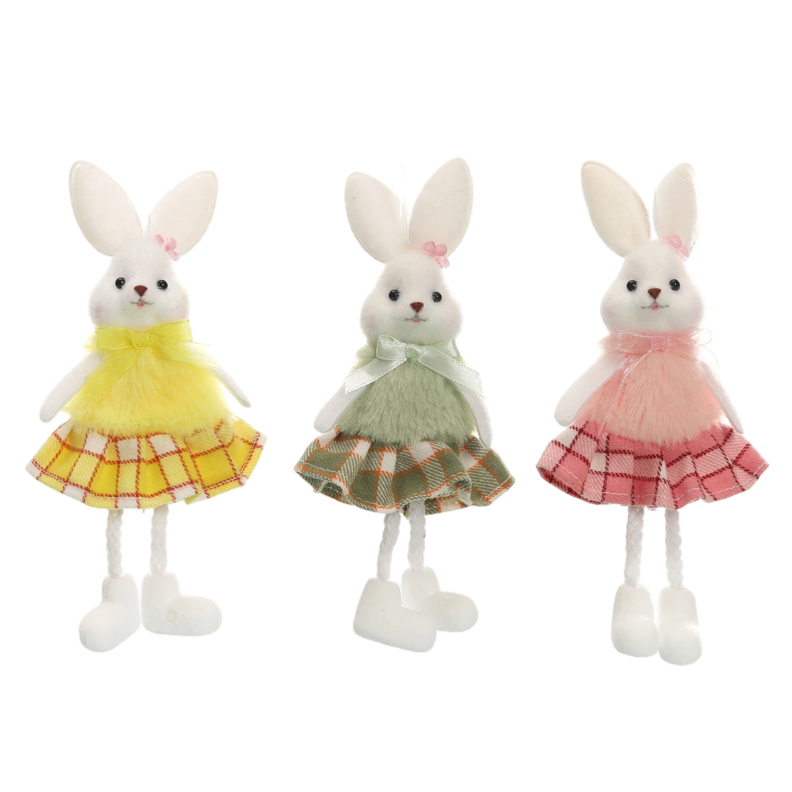 

3Pcs Easter Bunny Ornaments Standing Plush Rabbit Doll Hang Bunnies Dolls Spring Decor Easter Party Home Decoration Holiday Gift