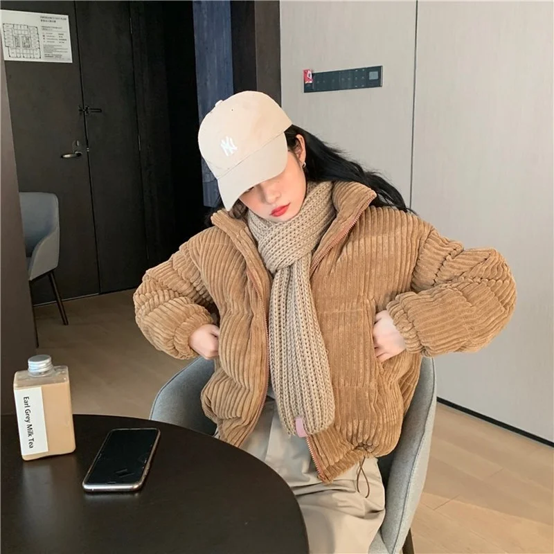 Women Loose Outwear Long Parka Cotton Padded Overcoat 2021 Parkas Winter All-match Solid Jacket Casual Coat Female Streetwear