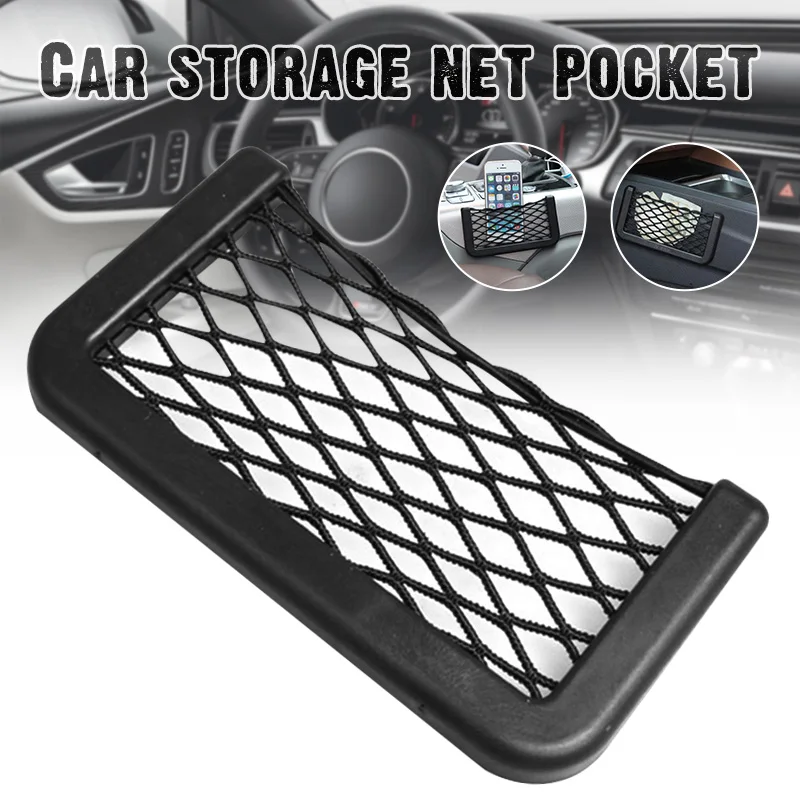 

Car Storage Net Pocket Automotive Car Seat Side Storage Mesh Bag Organizer Smartphone Holder