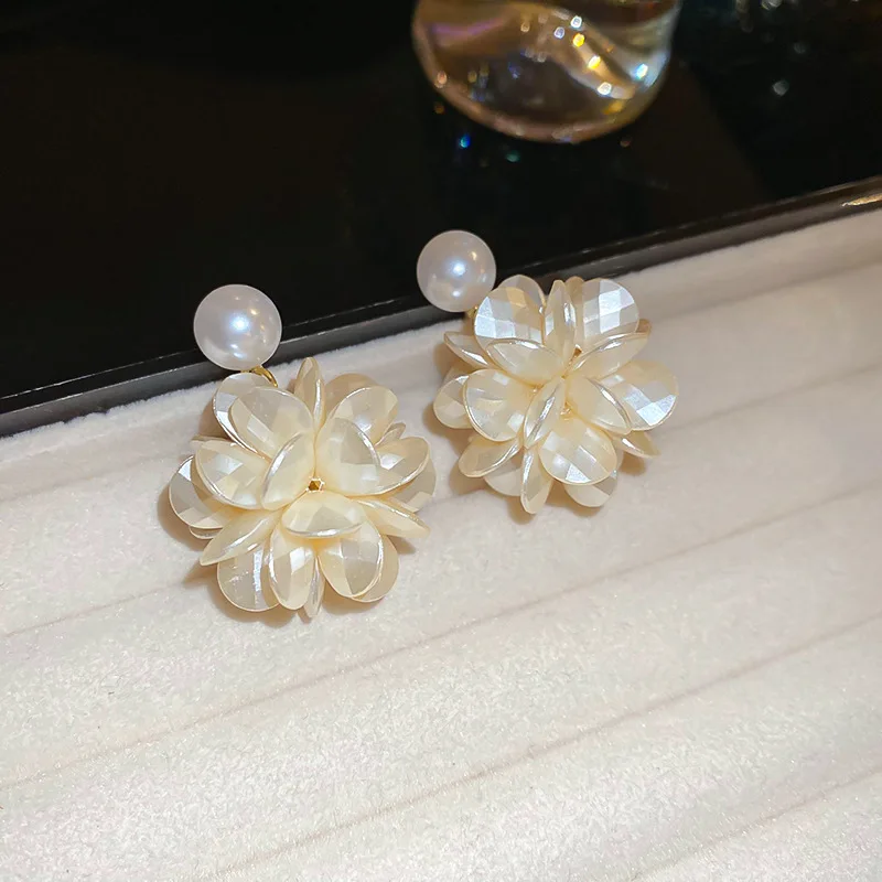 Корейские модные висячие серьги с имитацией жемчуга и шариком для женщин