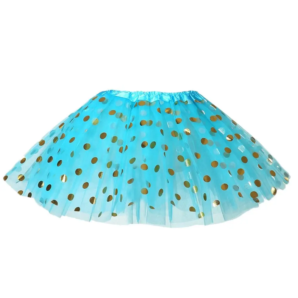 Летняя радужная юбка-пачка красочная тюлевая юбка принцессы в горошек золотая