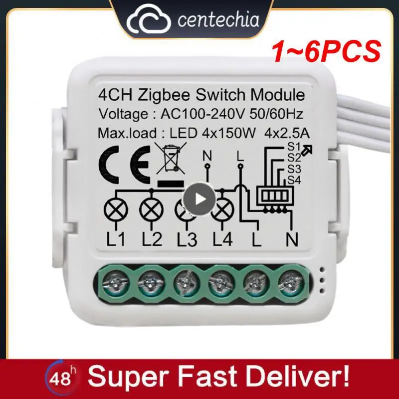 

Модуль переключателя Tuya ZigBee 3,0, 10 А, 1-6 шт.
