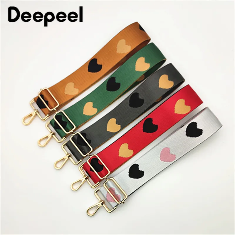 

Deepeel Fashion Peach Heart 5cm Wide Bag Straps 80~130cm Adjustable Shoulder Belt for Crossbody Handbags Woven-Bag Accessories