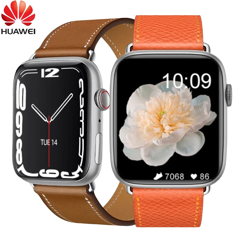 

Huawei Business Smartwatch Leather Band Men Women Smart Watch Bluetooth Call Wireless Charging Fitness Bracelet DIY Watch Face