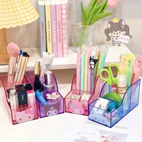 cute sanrio pen container hello kittys kuromi accessories kawaii cartoon anime pencil case desktop storage toys for girls gift