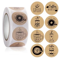 1 inch bakery coffee stickers pizza thank you stickers decor bread cup cakes circle roll seal label chrome paper gift tag