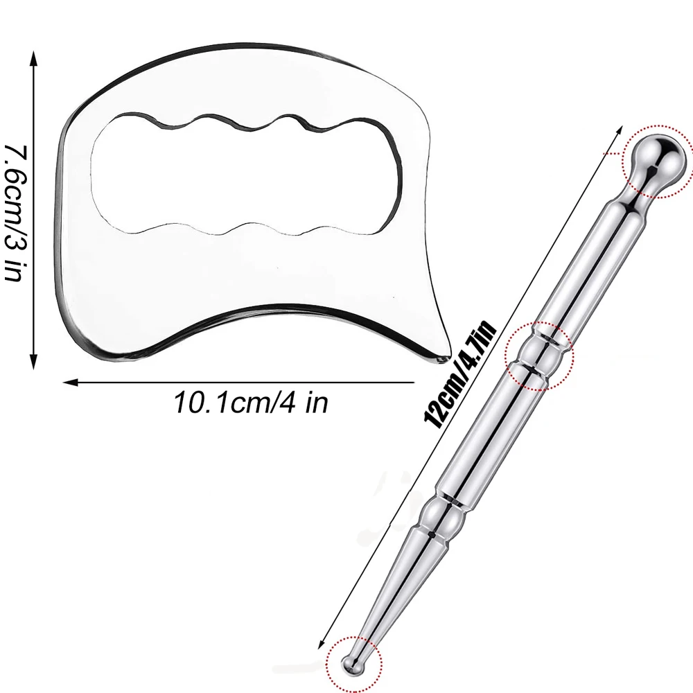Инструмент для массажа глубоких тканей Гуа Ша из нержавеющей стали ручная ручка