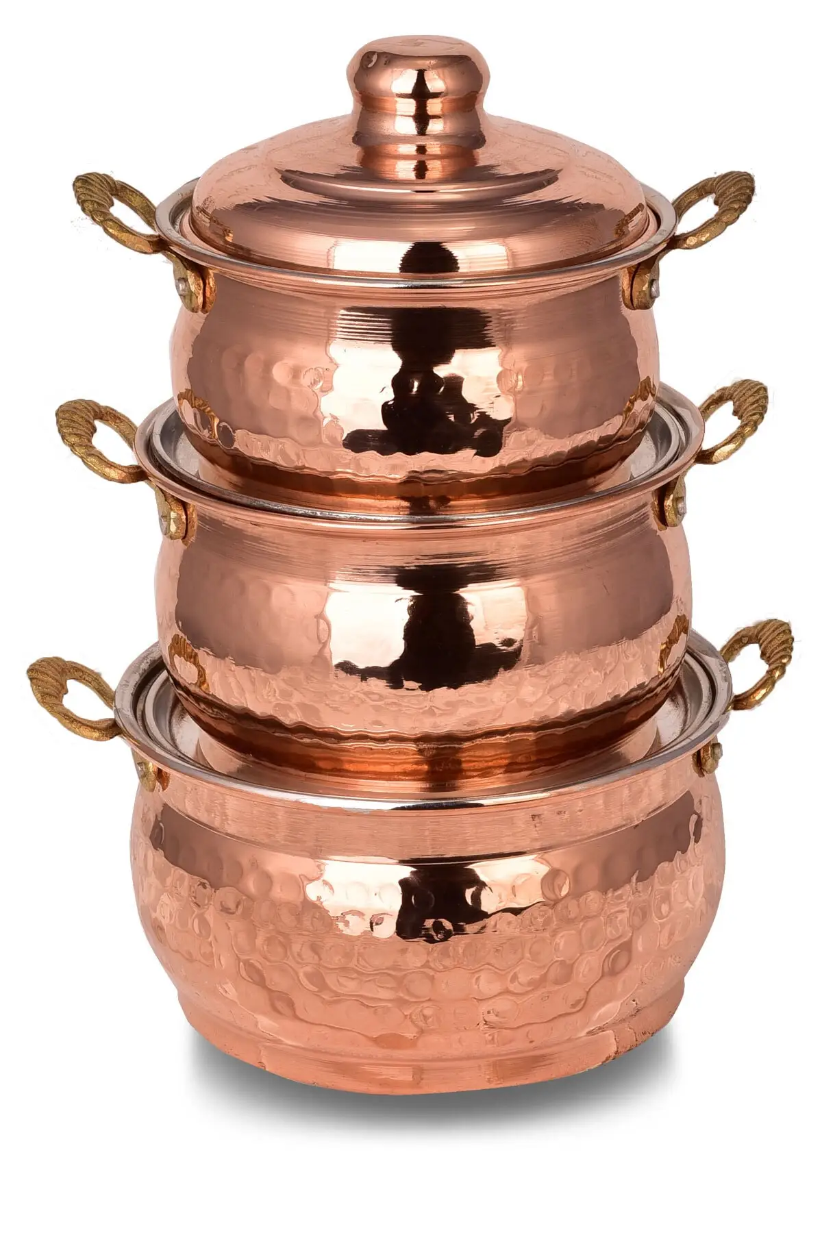 Copper Mini Casserole Cookware Set of 3 Hand Forged (12 CM-13 CM-14 CM)