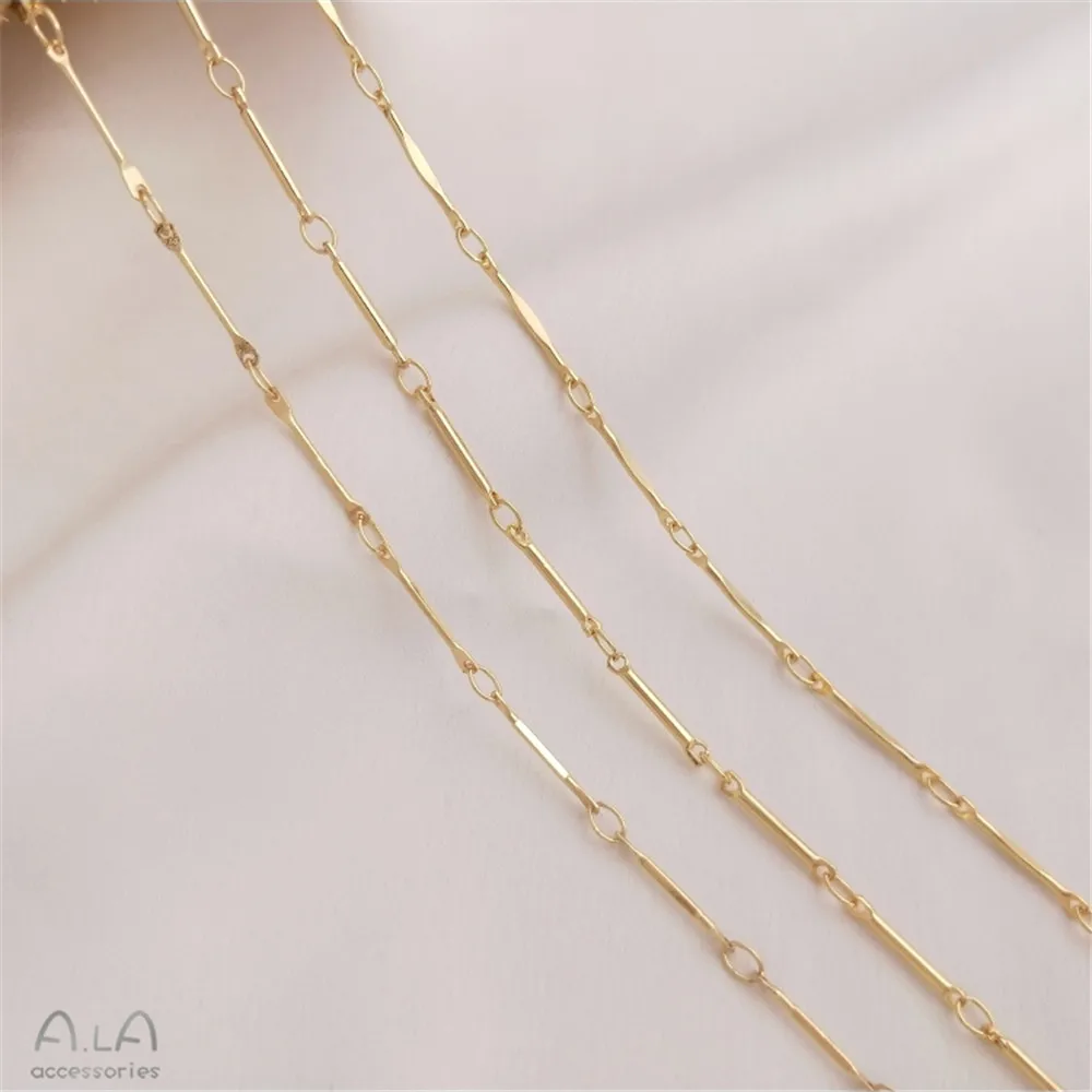 

Plated 14K Gold Filled Stick chain Round stick joint chain Thin chain Compressed chain DIY bracelet necklace loose chain