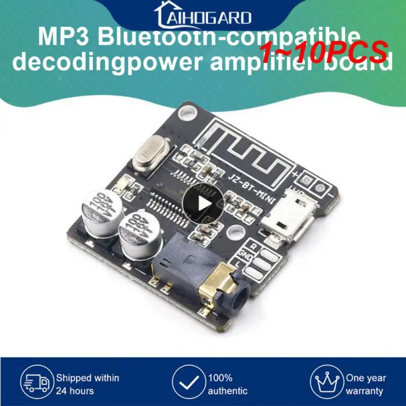 

1~10PCS Audio Receiver Board 5.0 MP3 Lossless Decoder Board Wireless Stereo Music Module 3.7-5V XY-BT-Mini