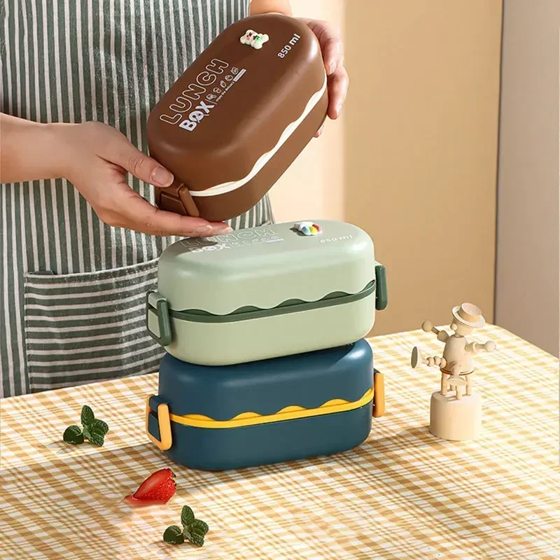 2024 новый ланч-бокс с микроволновым подогревом для работы двухслойный