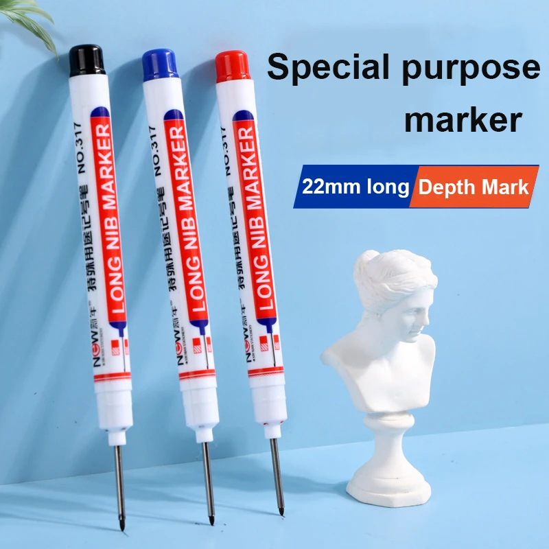 Deep Hole Head Waterproof Four Color Marker Pens For Metal Woodworking Marker Tools Art Supplies