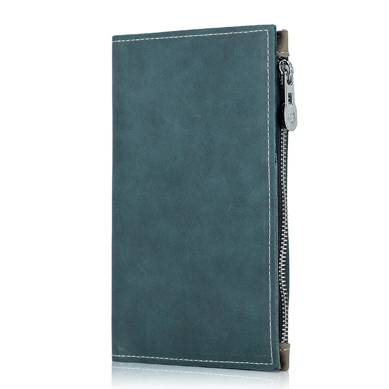 Unisex Mutifunction Passport Cover Bag Ultrathin Money Clips Genuine Leather Passport Passenger Ticket Wallet Zipper