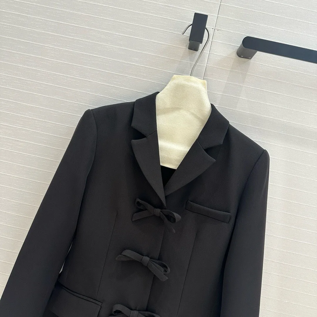 Осень/зима 2024 новый костюм с украшением в виде багатства куртка бантом