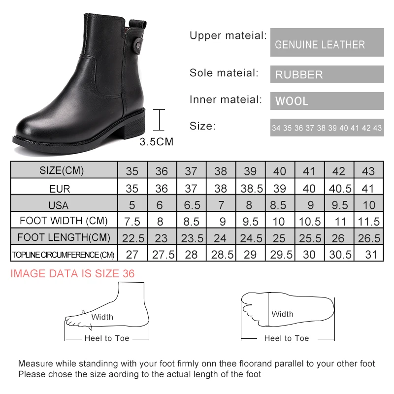 AIYUQI Women Winter Boots Anti Slip 2023 New Genuine Leather Women Short Boots Large Size 41 42 43 Wool Women Motorcycle Boots