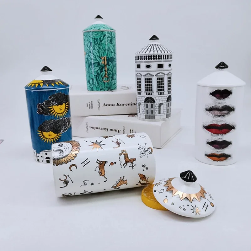 Креативная емкость для хранения В миланском стиле с крышкой керамическая банка