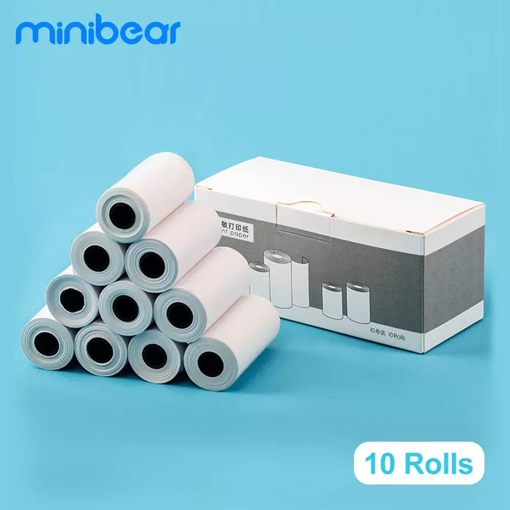 

Minibear 10 Rolls Thermal Printing Paper 57*27mm 6m