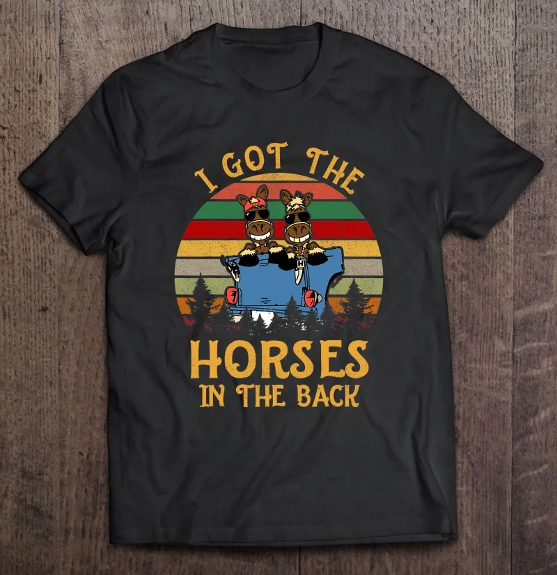 

Винтажная футболка для влюбленных Лошадей я получил лошадей в задней части, Мужская футболка, женские мужские футболки, мужская одежда, муж...