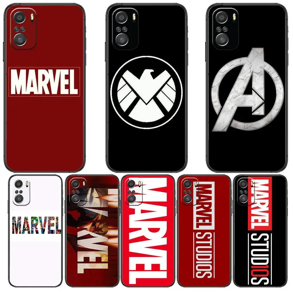 

Marvel Logo Avengers Phone Case For xiaomi redmi 11 Lite pro Ultra 10 9 8 MIX 4 FOLD 10T Black Cover Silicone Back Prett