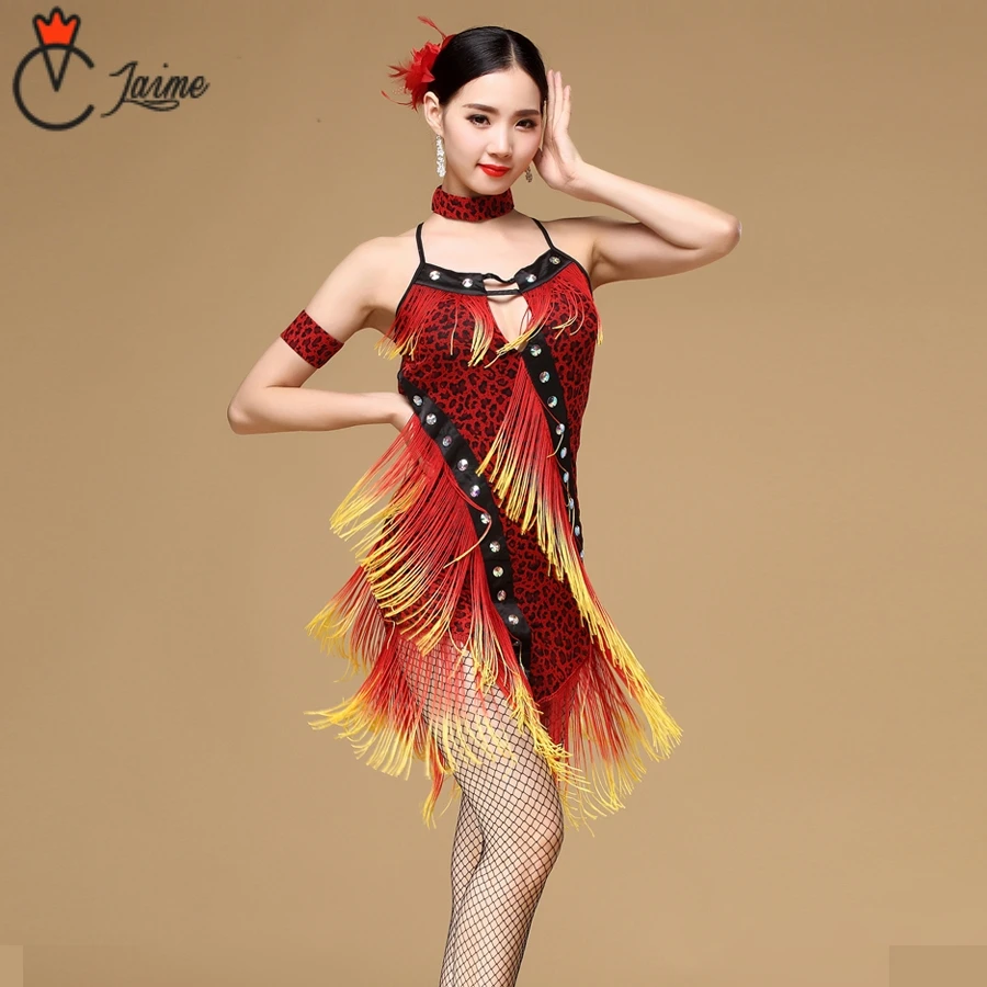 

Latin Dance Dress Girls Kids adult Modern Ballroom tassel Fringe Salsa Tango tassels samba carnival costume compitition outfit