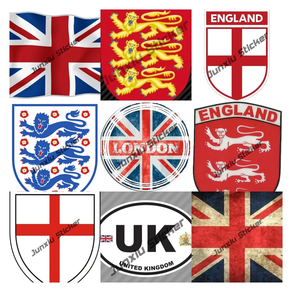 Наклейка с изображением королевских рук Англии, самоклеящаяся виниловая наклейка с изображением герба английского, трех львов, красная, английская, овальная наклейка, код страны, Европейский, британский флаг