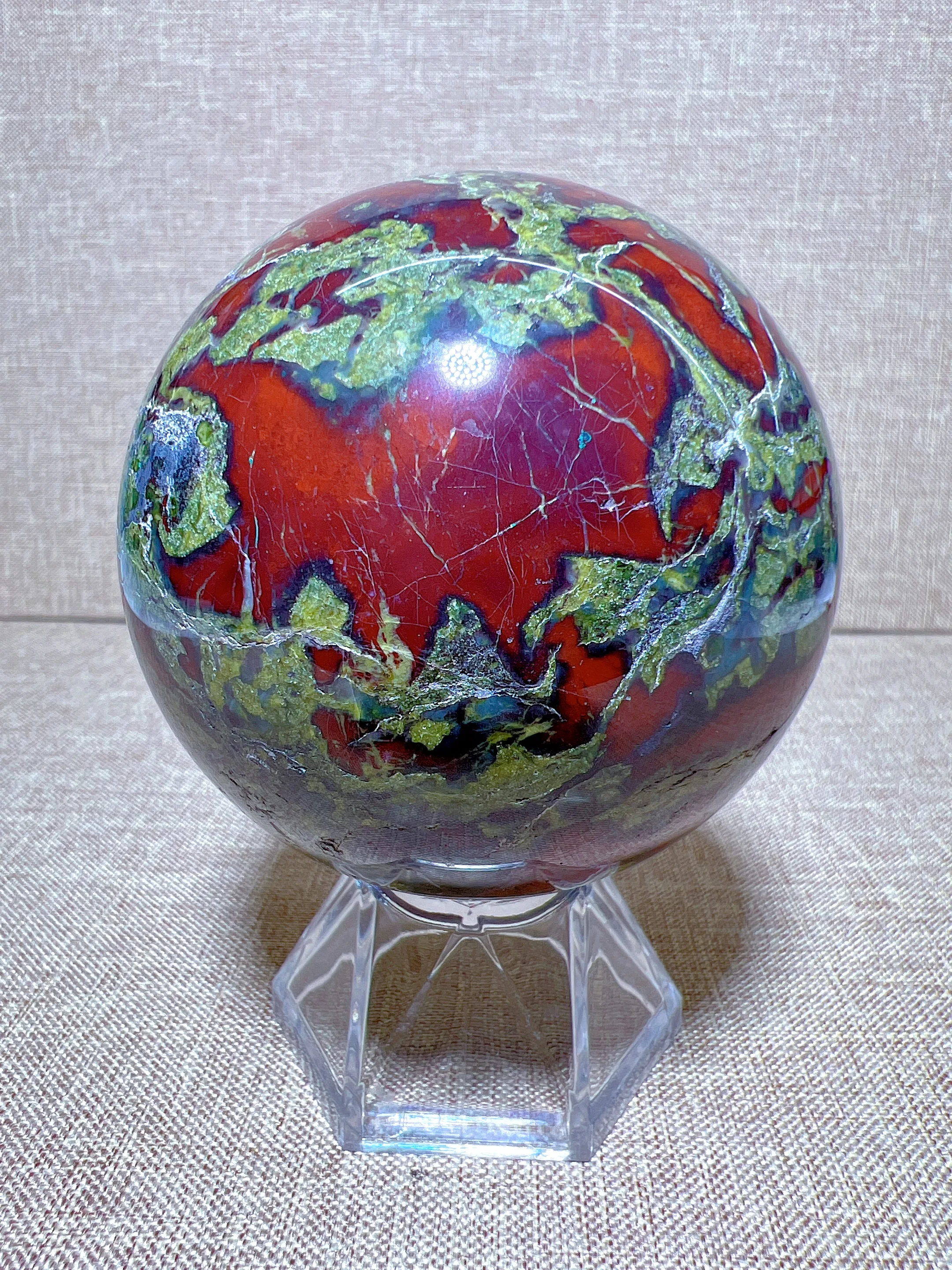 

Natural African Blood Stone Sphere Free Form, Carving Reiki Healing Home Decoration Exquisite Gift