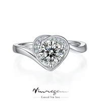 vinregem 925 sterling silver heart 100 pass test diamond d color moissanite wedding engagement ring for women gift dropshipping