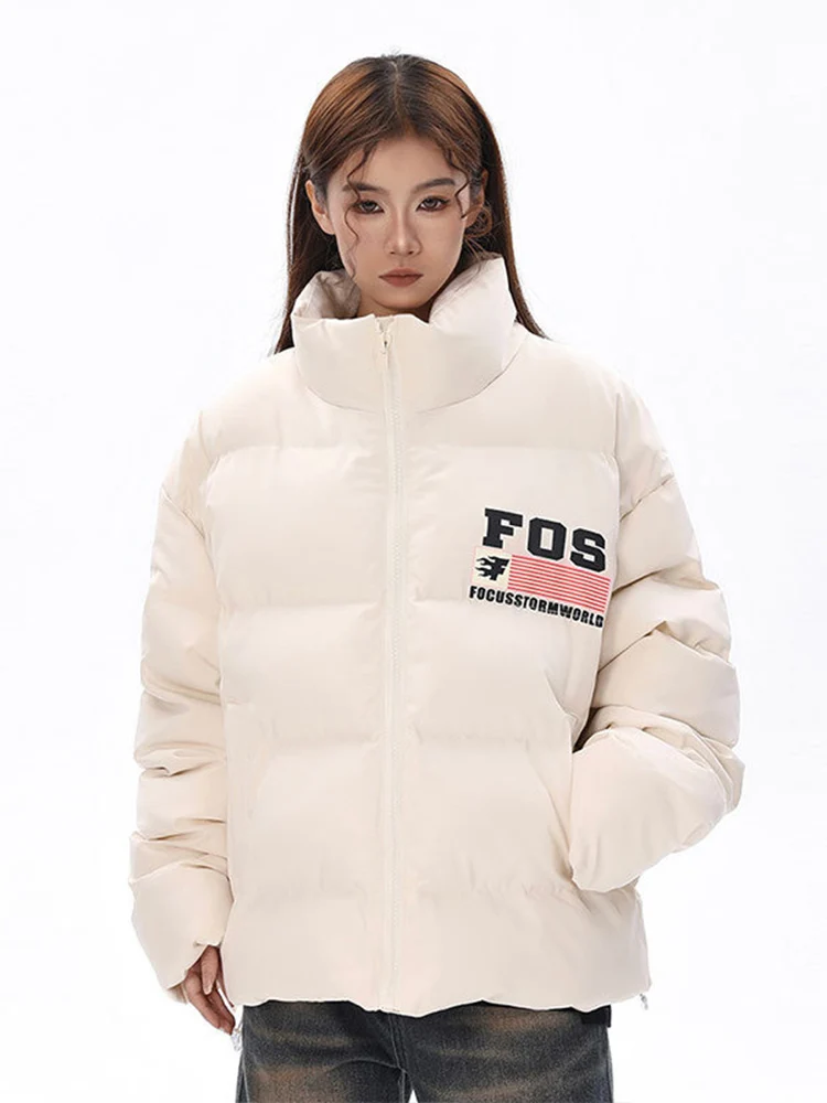 American Sle Fashion с буквенным принтом Design Sense Куртка на хлопковой подкладке 2024 Зимняя