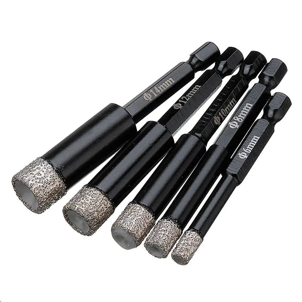 1pcs 5/6/8/10/12/14/16mm Hex Handle Vacuum Brazed Diamond Dry Drill Bits Hole Saw Cutter for Granite Marble Ceramic Tile Glass