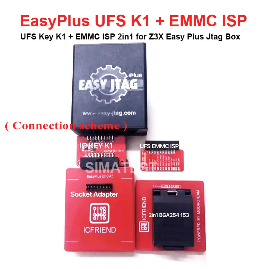 Z3X легкий JTAG UFS KEY K1 + EMMC ISP 2 в 1 с коробкой z3x jtag plus (без зашифрованной IC)
