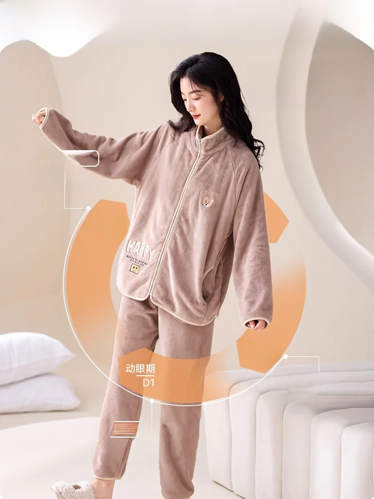  Зимние пижамы для пар на флисовой подкладке утолщенный коралловый флис женские
