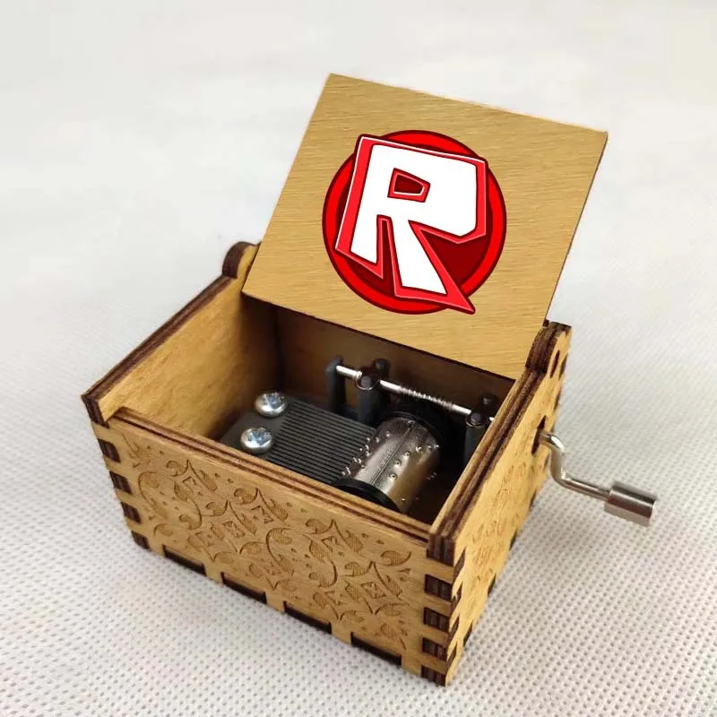 Around The Game Roblox Cartoon Classic Hand-cranked Music Box Boutique Decoration Retro Wooden Music Box Creative Gift